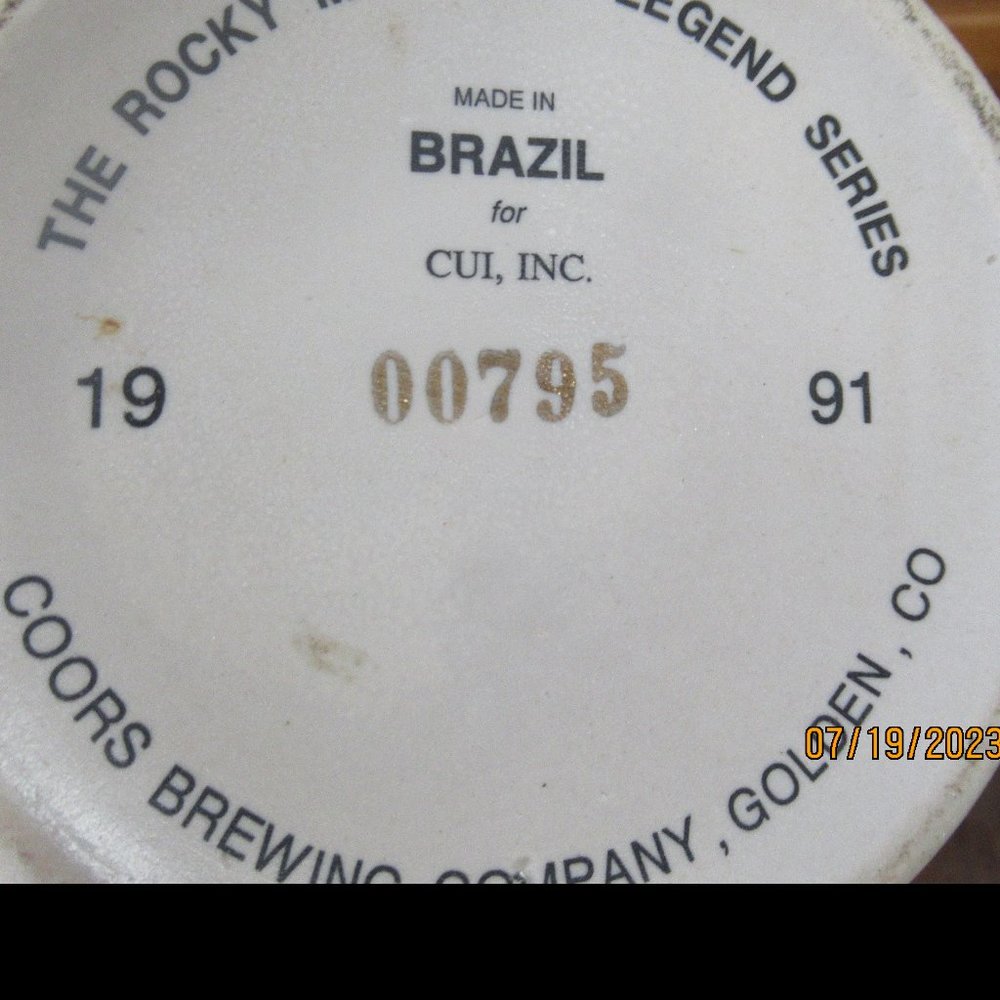 Vintage Collectible COORS Beer Stein Rocky Mountain Legends Series:Skiing #00795 - Picture 5 of 5